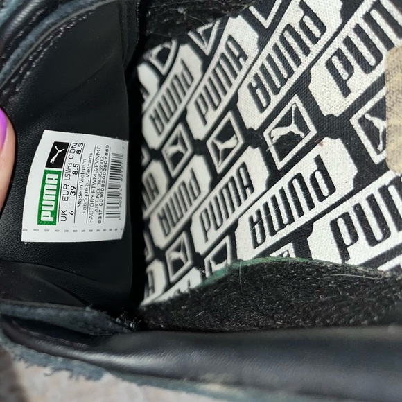 PUMA Women’s PUMA Smash Platform V2 Suede Black/White/Gum Size 8.5 - Picture 2 of 2